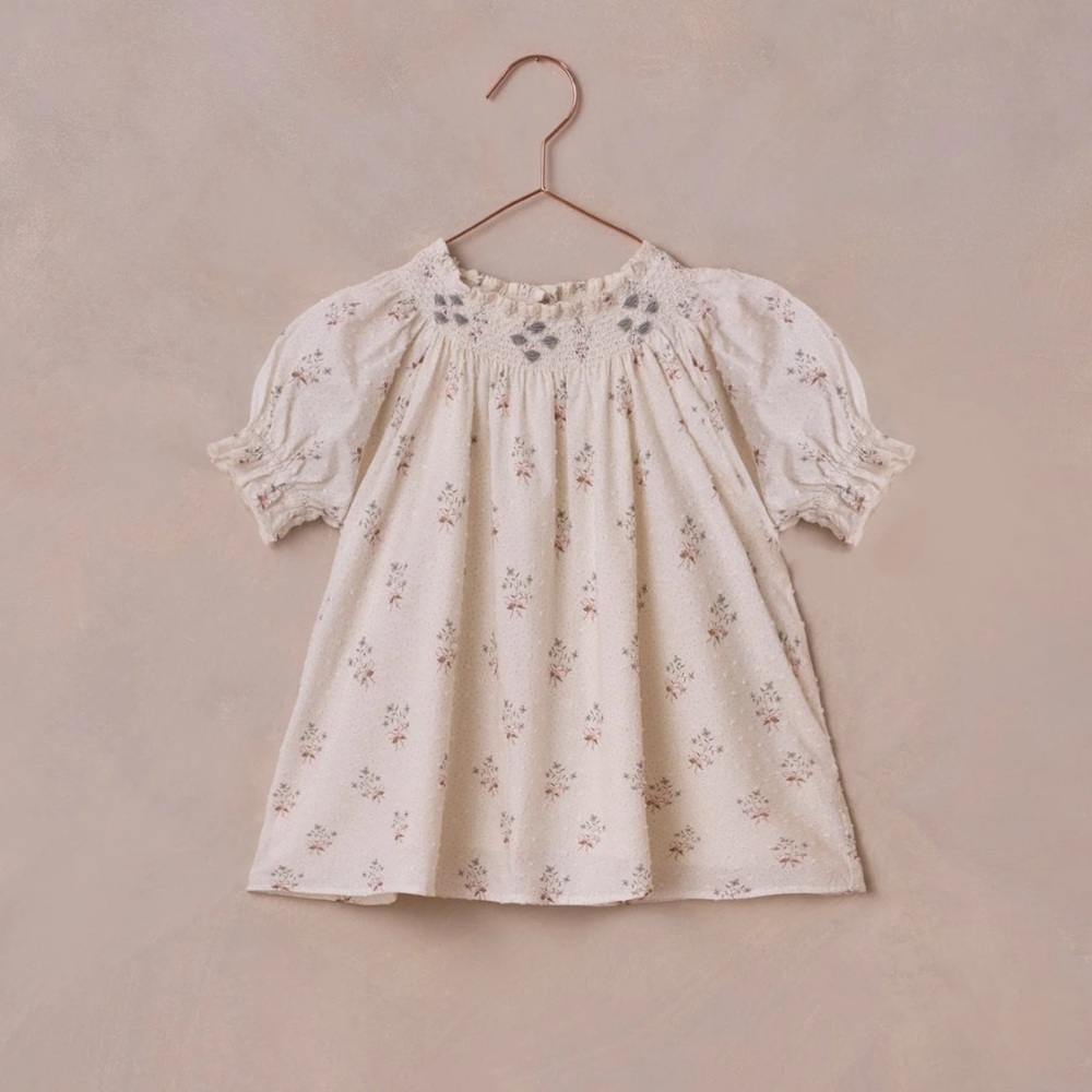Charming Cream Floral Kids Dress